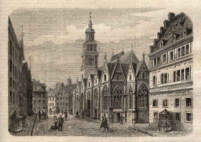 Aegidienkirche (हनोवर) जर्मनी - हनोवर द एजिडियन चर्च, द्वितीय विश्व युद्ध के दौरान नष्ट हो गया - हनोवर - Aegidienkirche - "" इलस्ट्रस पीपुल्स डिक्शनरी" में उत्कीर्णन - 1864 - जोसेफ डेसेम्ब्रे और एडमंड एलोनियर द्वारा - द्वारा अज्ञात कलाकार
