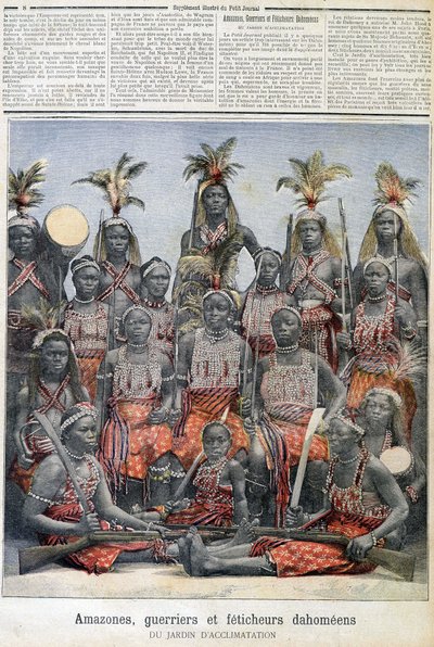 28/02/1891 के "" ले पेटाइट जर्नल"" में - अमेज़ॅन, योद्धा और डाहोमियन फेटिशर्स (वर्तमान बेनिन से), अनुकूलन के बगीचे से द्वारा अज्ञात कलाकार