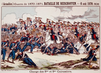 वर्थ की लड़ाई, 6 अगस्त 1870 को फ्रेंको-प्रुशियन युद्ध (उत्कीर्णन) के शुरुआती चरणों में द्वारा अज्ञात कलाकार