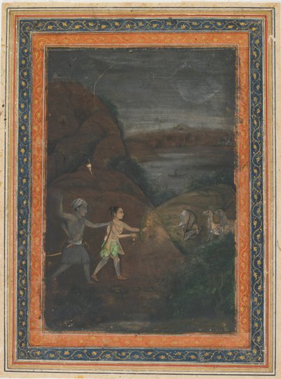 भील रात्रि में हिरणों का शिकार करते हैं द्वारा अज्ञात कलाकार