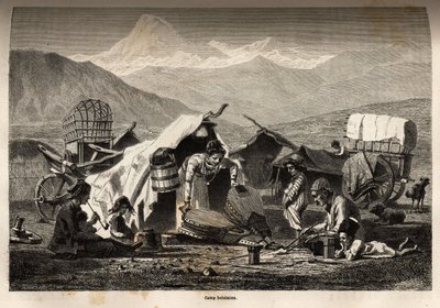 बोहेमियन शिविर। काकेशस के प्रांतों में यात्रा को चित्रित करने के लिए, 1864-1865 में बेसिल वेरेशैगुइन द्वारा, "ले टूर डू मोंडे, नोव्यू जर्नल डेस वॉयेज" में प्रकाशित, एडौर्ड चार्टन द्वारा संपादित द्वारा अज्ञात कलाकार