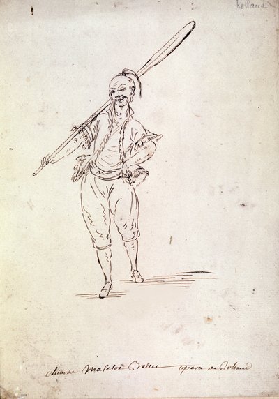जीन फ्रेंकोइस मार्मोंटेल (1778) द्वारा लिब्रेट्टो के बाद संगीतकार निकोलो वीटो पिकिन्नी (या पिक्सीनी) (1728-1800) द्वारा इसी नाम के ओपेरा में रोलांड के चरित्र के लिए पोशाक। १८वीं शताब्दी के अंत का चित्रण द्वारा अज्ञात कलाकार