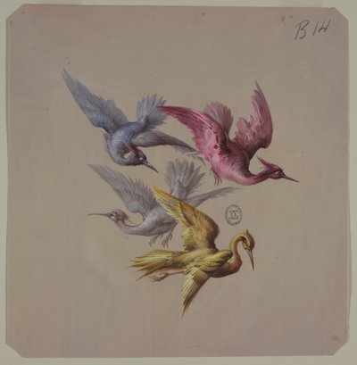 वॉलपेपर और वस्त्रों के लिए डिज़ाइन: पक्षी द्वारा Unknown artist