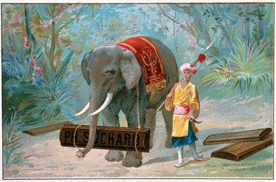 हाथी और कॉर्नैक, विज्ञापन "" सुचार्ड"", वी। 1895 द्वारा अज्ञात कलाकार