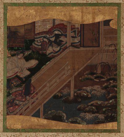 उद्यान और आंतरिक सज्जा: एक कलाकार एक महिला का चित्र बना रहा है द्वारा अज्ञात कलाकार