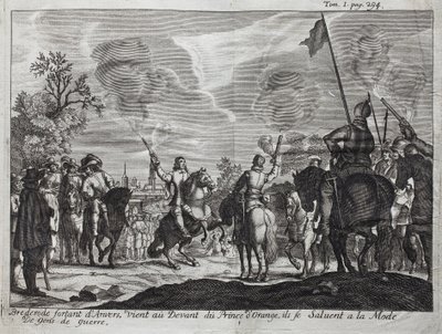 हेनरी, काउंट ऑफ ब्रेडरोड (हेंड्रिक ग्रैफ वैन ब्रेडरोड) (1531-1568), एंटवर्प (नीदरलैंड, नीदरलैंड) को छोड़कर, ऑरेंज-नासाउ (ऑरेंज नासाउ), प्रिंस ऑफ ऑरेंज (या गिलाउम द टैसिटर्न) के विलियम I के सामने आता है। द्वारा अज्ञात कलाकार