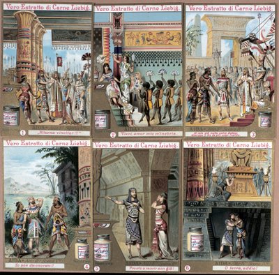 इतालवी संगीतकार ग्यूसेप वर्डी (1813-1901) द्वारा ओपेरा "" ऐडा "के लिए चित्रण। 19वीं सदी के उत्तरार्ध का क्रोमोलिथोग्राफ। द्वारा अज्ञात कलाकार