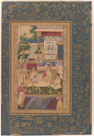 जहाँगीर और राजकुमार खुर्रम का नूरजहाँ द्वारा मनोरंजन किया गया द्वारा अज्ञात कलाकार