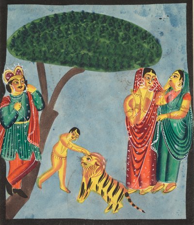 जटायु (राम का पौराणिक पक्षी) सीता के अपहरण को रोकने की कोशिश करते हुए रावण के रथ को रोकता है (पृष्ठभूमि) द्वारा अज्ञात कलाकार