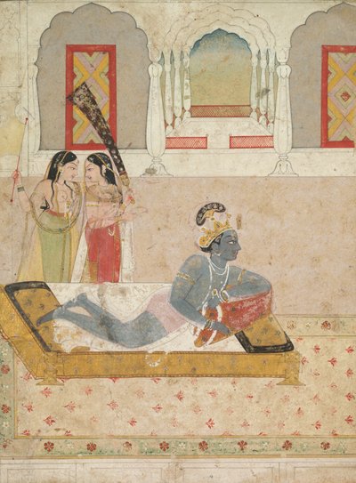 कृष्ण राधा की प्रतीक्षा कर रहे हैं द्वारा अज्ञात कलाकार