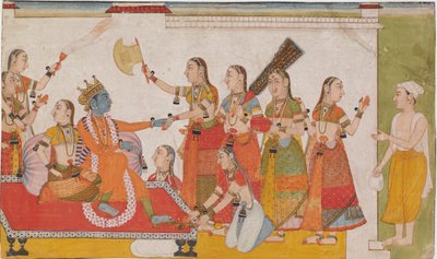 emभागवत पूर्णem से सुदामा का स्वागत करते कृष्ण द्वारा अज्ञात कलाकार