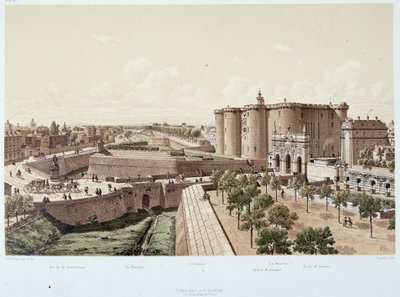 ला बैस्टिल एन 1740 (जेल) - "पेरिस ए ट्रैवर्स लेस एज" में, 19वीं सदी के अंत में द्वारा अज्ञात कलाकार