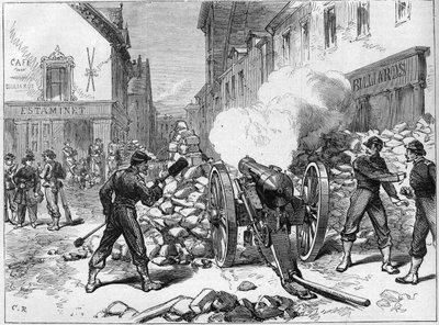 1871 में ला कम्यून डे पेरिस। इस्सी में फ़ेडरेस (कम्युनर्ड्स) द्वारा बैटरी स्थापित की गई। द्वारा अज्ञात कलाकार