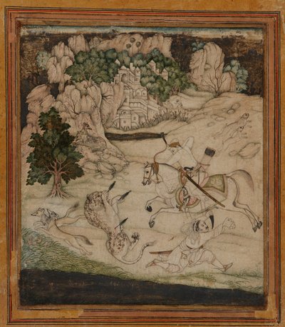 भूदृश्य- एक शिकार दृश्य द्वारा अज्ञात कलाकार