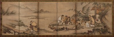 लैंडस्केप: बैंबू ग्रोव के सात संत द्वारा अज्ञात कलाकार