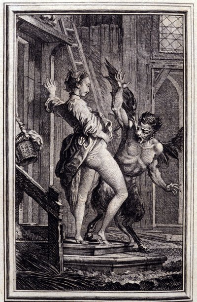 Le Diable de Papefiguiere- जीन ला फोंटेन द्वारा "" किस्से और पद्य में लघु कथाएँ "" में। १७६२. द्वारा Charles Eisen