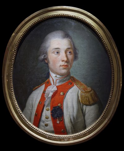 आर्टोइस इन्फैंट्री रेजिमेंट में लेफ्टिनेंट, c.1780 (कैनवास पर तेल) द्वारा अज्ञात कलाकार