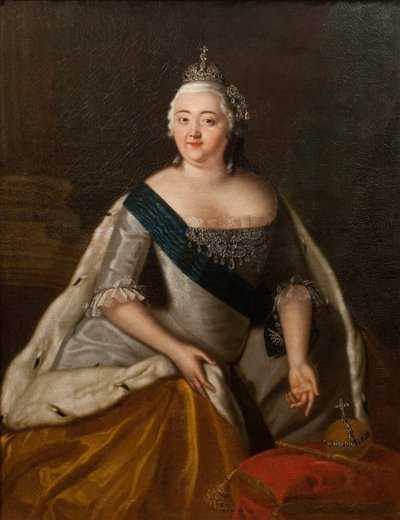 L'imperatrice Elisabeth de Russie - रूस की महारानी एलिजाबेथ का पोर्ट्रेट (1709-1762), बेनामी। कैनवास पर तेल, 18वीं सदी के मध्य में.. राज्य इतिहास संग्रहालय, मास्को द्वारा अज्ञात कलाकार