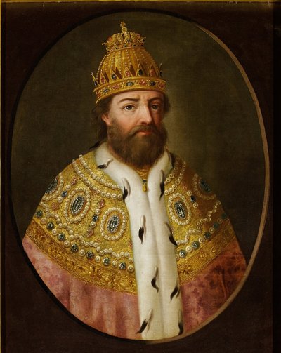 ""पोर्ट्रेट डी बोरिस गोडुनोव (गोडुनोव) (वर्स 1551-1605), ज़ार डी रूसी"" कैनवास पर तेल 18 वीं शताब्दी की शुरुआत में। संग्रहालय: राज्य इतिहास संग्रहालय, मास्को द्वारा अज्ञात कलाकार