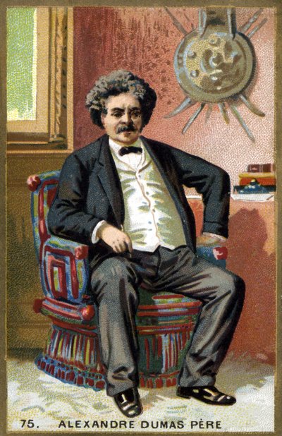 अलेक्जेंड्रे डुमास पिता का पोर्ट्रेट (1802 - 1870)। 19 वीं शताब्दी के उत्तरार्ध की क्रोमोलिथोग्राफी। द्वारा अज्ञात कलाकार