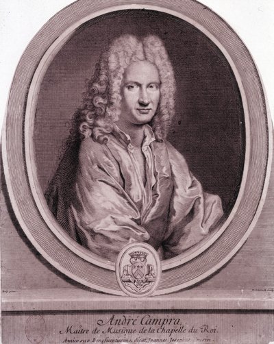 आंद्रे कैम्परा का पोर्ट्रेट (1660-1744), फ्रांसीसी संगीतकार। द्वारा अज्ञात कलाकार