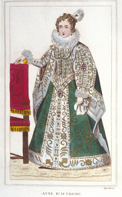 ऑस्ट्रिया की ऐनी का पोर्ट्रेट (1601-1666)। 1830 का उत्कीर्णन द्वारा अज्ञात कलाकार