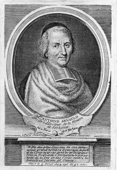 एंटोनी अर्नाल्ड डिट ले ग्रैंड अर्नाल्ड (1612-1694) का पोर्ट्रेट, फ्रांसीसी पुजारी, धर्मशास्त्री, दार्शनिक और गणितज्ञ, जेनसेनिस्ट्स के सदस्य। द्वारा अज्ञात कलाकार