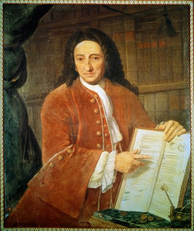 अपोस्टोलो ज़ेनो का पोर्ट्रेट (1668 - 1750), लिबरेटिस्ट और कवि। द्वारा अज्ञात कलाकार