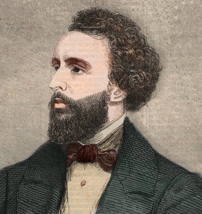 बेयार्ड टेलर का पोर्ट्रेट (1825-1878), अमेरिकी कवि। 23 जनवरी 1858 के "" द इलस्ट्रेटेड लंदन न्यूज "" में उत्कीर्णन। द्वारा अज्ञात कलाकार