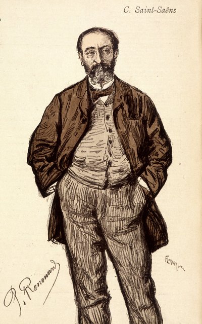 केमिली सेंट सेन्स (सेंट-सेन्स) का पोर्ट्रेट (1835-1921), फ्रांसीसी संगीतकार। द्वारा अज्ञात कलाकार
