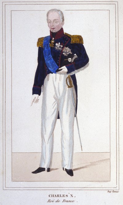 फ्रांस के राजा चार्ल्स एक्स का पोर्ट्रेट (1757 - 1836) 1830 . का उत्कीर्णन द्वारा अज्ञात कलाकार
