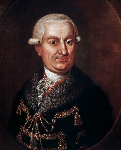काउंट फ्रांज एंटोन वॉन नोस्टिट्ज़-रिएनेक (1725-1794) का पोर्ट्रेट, 1783 में प्राग के स्टेट थिएटर के संस्थापक (अभिजात फ़्रांटिसेक एंटोनिन काउंट नोस्टिट्ज़ रिएनेक का पोर्ट्रेट, जिन्होंने एस्टेट्स थिएटर या स्टावोव्स्के डिवाडलो, प्राग का निर्माण किया) बेनामी प द्वारा अज्ञात कलाकार