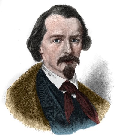 इमानुएल वॉन गेबेल (1815-1884) जर्मन कवि और नाटककार का पोर्ट्रेट। द्वारा अज्ञात कलाकार