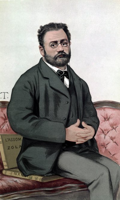 एमिल ज़ोला का पोर्ट्रेट (1840-1902) - 24/1/1880 के "" वैनिटी फेयर """ में। द्वारा अज्ञात कलाकार