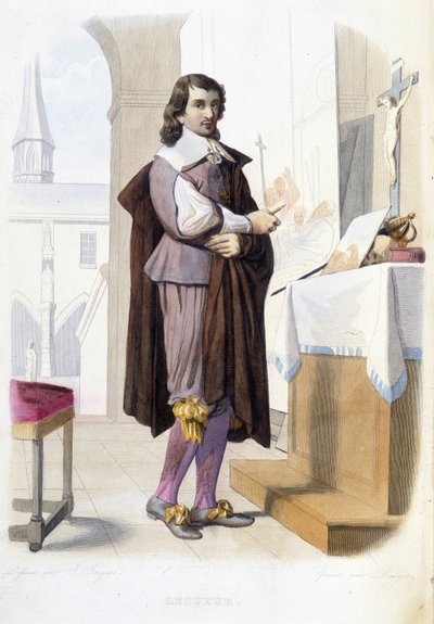 Eustache Le Sueur का पोर्ट्रेट, फ्रांसीसी चित्रकार (1616-1655)। उनकी कार्यशाला में - "ले प्लुटार्क फ़्रैंकैस" में, मेनेचेतो द्वारा द्वारा अज्ञात कलाकार