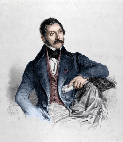 फेलिस रोमानी का पोर्ट्रेट, लिबरेटिस्ट, कवि और इटालियन आलोचक (1788-1865)। द्वारा अज्ञात कलाकार