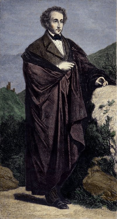 फेलिक्स मेंडेलसोहन बार्थोल्डी का पोर्ट्रेट (1809-1847), जर्मन संगीतकार। द्वारा अज्ञात कलाकार