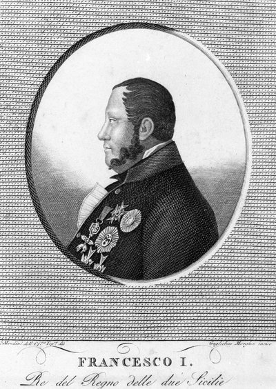 फ्रेंकोइस 1 का पोर्ट्रेट (1777-1830), दो सिसिली का राजा। द्वारा अज्ञात कलाकार