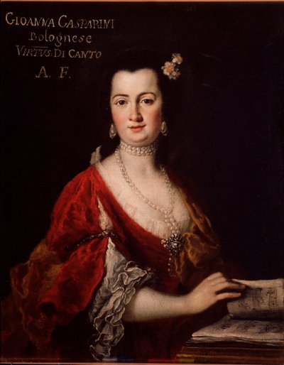 Giovanna Gasparini का पोर्ट्रेट (1717-?) इतालवी गायक बेनामी पेंटिंग। 18 वीं सदी। बोलोग्ना, नागरिक संगीत ग्रंथ सूची संग्रहालय। द्वारा अज्ञात कलाकार