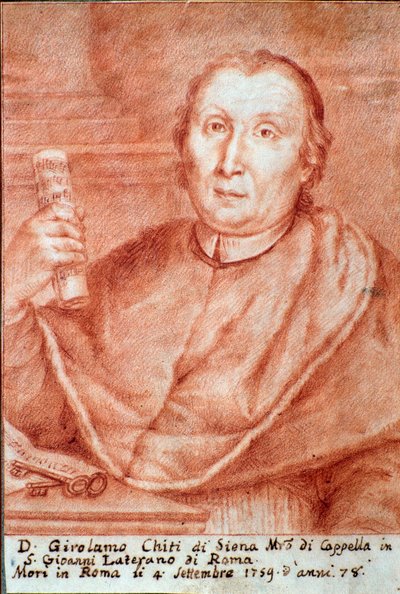 Girolamo Chiti di Siena (1679-1759) का पोर्ट्रेट इतालवी kapellmeister (चैपल मास्टर) उत्कीर्णन। 18 वीं सदी। बोलोग्ना, सिविक संग्रहालय संग्रहालय द्वारा अज्ञात कलाकार