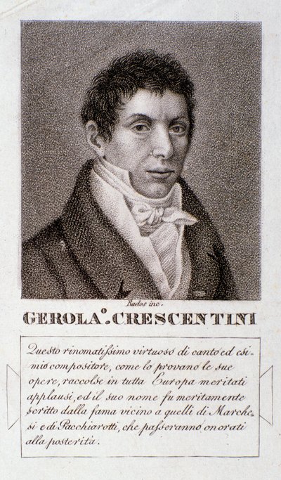 Girolamo Crescentini का पोर्ट्रेट (उत्कीर्णन) द्वारा अज्ञात कलाकार