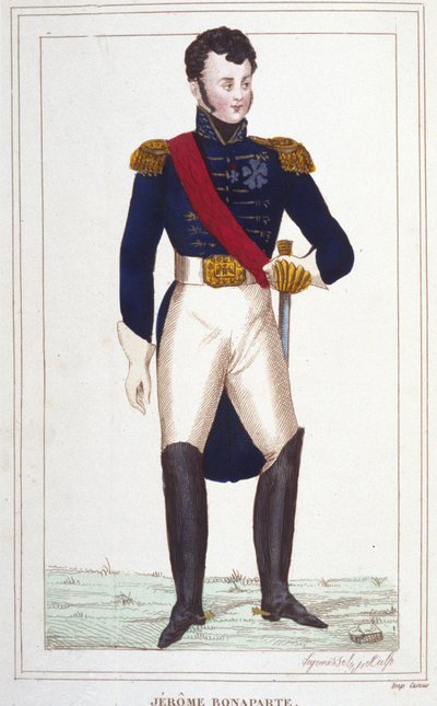 जोरोम बोनापार्ट का पोर्ट्रेट 1784-1860 1830 का उत्कीर्णन द्वारा अज्ञात कलाकार