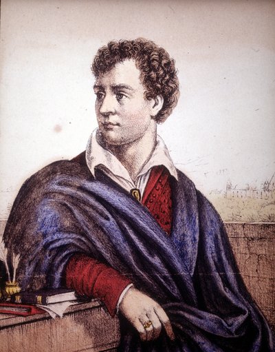 लॉर्ड जॉर्ज गॉर्डन नोएल बायरन (1788-1824), 6 वें बैरन, ब्रिटिश कवि का पोर्ट्रेट। द्वारा अज्ञात कलाकार