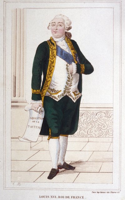 लुई सोलहवें का पोर्ट्रेट (1754 - 1793) 1830 का उत्कीर्णन द्वारा अज्ञात कलाकार