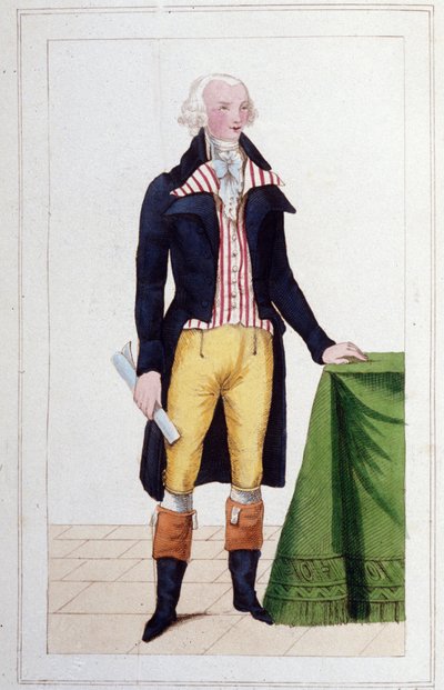मैक्सिमिलियन रोबेस्पियरे का पोर्ट्रेट (1758 - 1794) 1830 का उत्कीर्णन द्वारा अज्ञात कलाकार