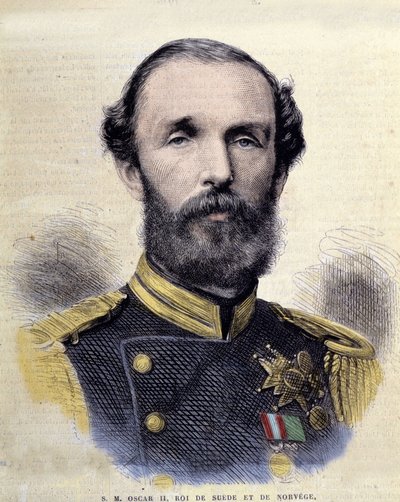 ऑस्कर II (1829-1907), स्वीडन और नॉर्वे के राजा का पोर्ट्रेट। द्वारा अज्ञात कलाकार