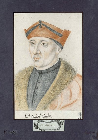 फिलिप डी चाबोट का पोर्ट्रेट (1492-1543), फ्रांस का एडमिरल, बेनामी। कागज पर रंगीन पेंसिल, आकार: 28x19, सीए 1530, स्टेट हर्मिटेज, सेंट पीटर्सबर्ग द्वारा अज्ञात कलाकार
