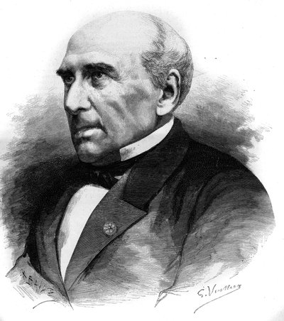 पियरे गुइल्यूम फ्रेडरिक ले प्ले (पियरे-गिलौम-फ्रेडरिक) (1806-1882), फ्रांसीसी इंजीनियर और समाजशास्त्री का पोर्ट्रेट। 8 अप्रैल 1882 के "" ले मोंडे इलस्ट्र्रे "" एन ° 1306 में उत्कीर्णन। द्वारा अज्ञात कलाकार