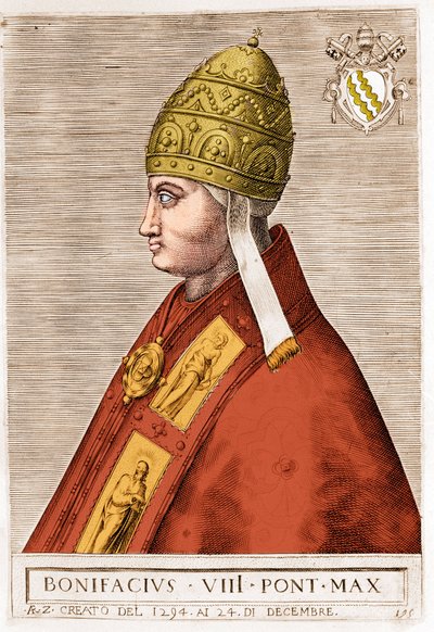 पोप बोनिफेस VIII का पोर्ट्रेट (बेनेडेटो कैटानी dit Bonifacio VIII .) द्वारा अज्ञात कलाकार
