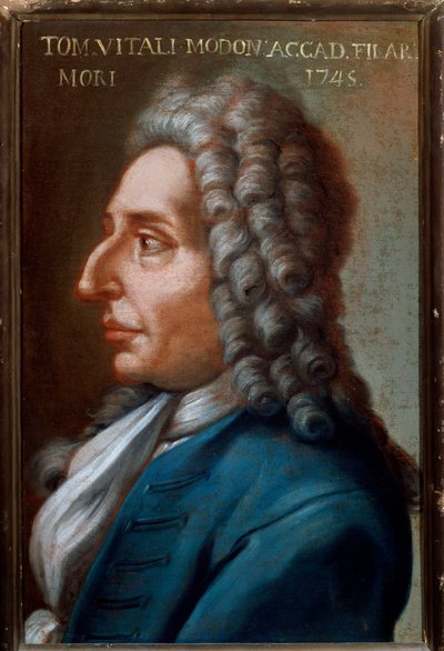टॉमासो एंटोनियो विटाली मोडोनी (1663-1745) इतालवी संगीतकार और वायलिन वादक बेनामी पेंटिंग का पोर्ट्रेट। 18 वीं सदी। बोलोग्ना, सिविक संग्रहालय संग्रहालय द्वारा अज्ञात कलाकार